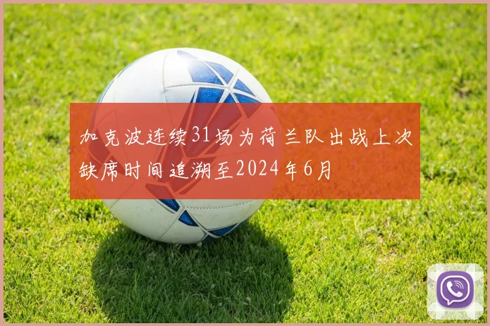 加克波连续31场为荷兰队出战上次缺席时间追溯至2024年6月